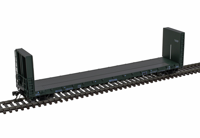 British Columbia Railway (BC Rail) 51'6" bulkhead flatcar #19015