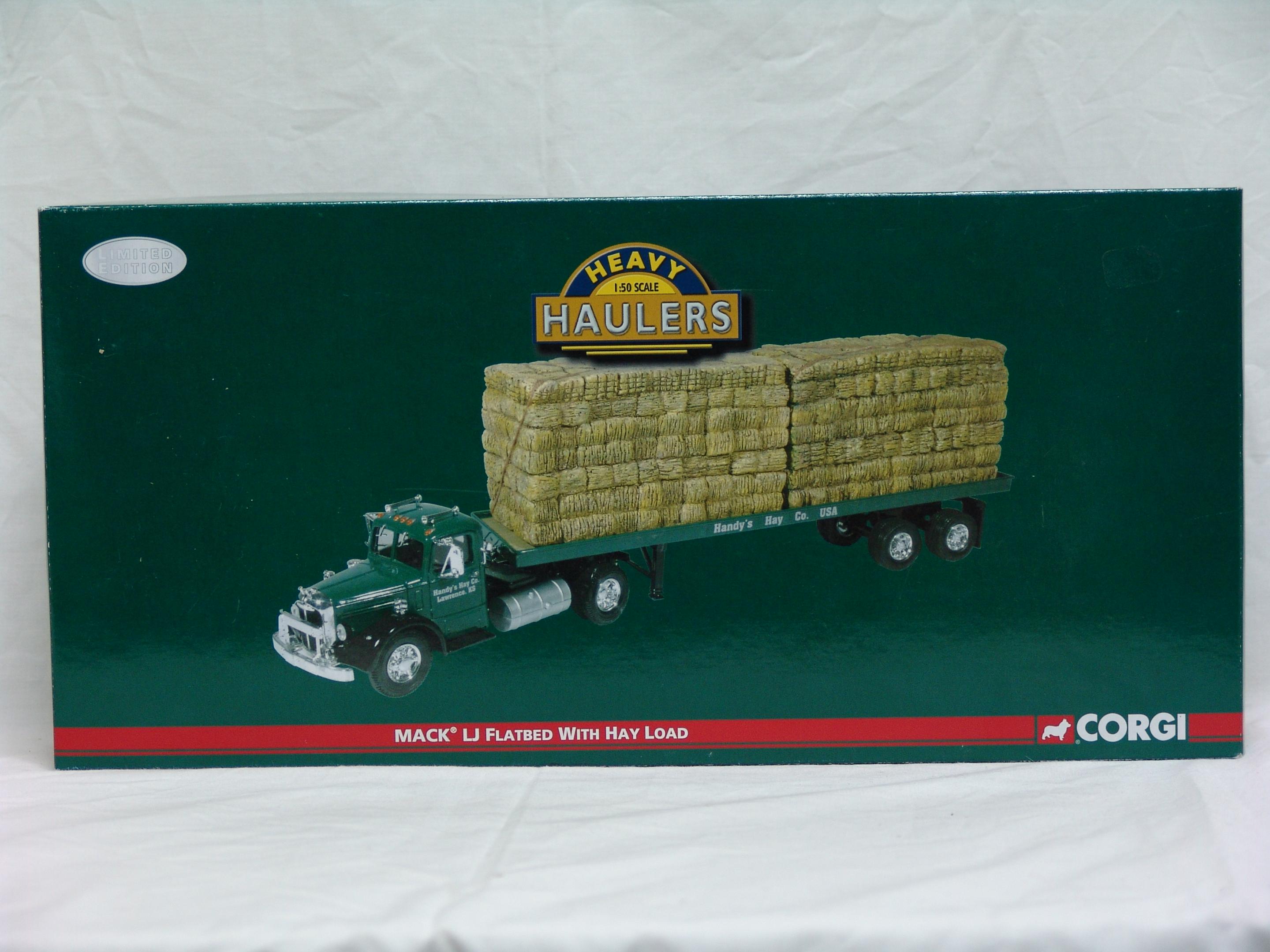 Mack LJ flatbed with hay load