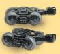 die-cast metal sprung trucks w/ rotating bearings