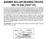 Barber Roller Bearing Trucks w/ Medium Extension Couplers 10 pr
