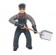 Fireman figure with shovel and clear base