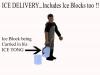 Ice Delivery Man with Tongs & Ice Blocks