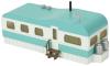 turquoise & white mobile home