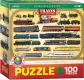 Trains 19" x 13" 100 piece jigsaw puzzle