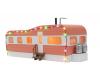 salmon & white stainless mobile home with LED Christmas lights