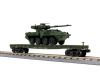 U.S. Army flatcar #8092 with green Stryker vehicle