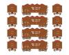Southern Pacific 26' Hi-Side Ore Car 4-Pack #3