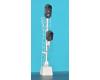 GRS 2-Headed Style D Block Signal 3-Over-2 Aspect with Snow Shields