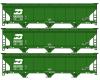 Burlington Northern 3-bay ACF hopper 3-pack