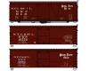 Nickel Plate Road 36' wood boxcar 3-pack