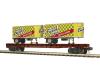 Pennsylvania Railroad flatcar with 2 Bickels Potato Chips PUP trailers