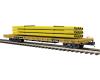 TTX 60' flatcar with yellow pipe load