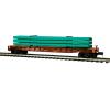 Union Pacific 60' flatcar with green pipe load