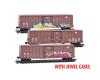 Burlington Northern Santa Fe Weathered 3-Pack With Jewel Cases