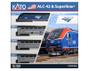 Amtrak ALC-42 & 3-Superliner® Cars With Interior Lighting Installed
