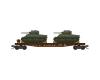 New York Central Flat Car With Sherman Tanks 3-Pack With Jewel Cases