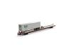 Trailer Train brown 89' F89F TOFC flatcar #154869 w/ 40' PC trailer