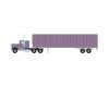 metallic purple Kenworth tractor with 45' trailer