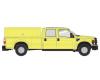 Ford F-350 crew cab pickup truck - safety yellow with utility cap
