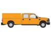 Ford F-350 crew cab pickup truck - safety orange with utility cap
