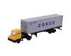 Yellow Yard Tractor Trailer With 40' Cosco Container And Chassis