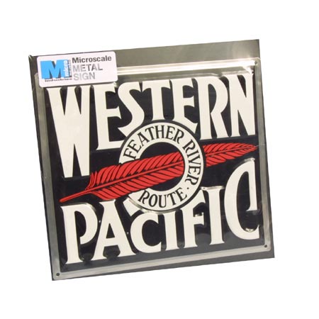Microscale Medel Sign #10008 Western Pacific Die Cut, Embossed Metal Sign 
